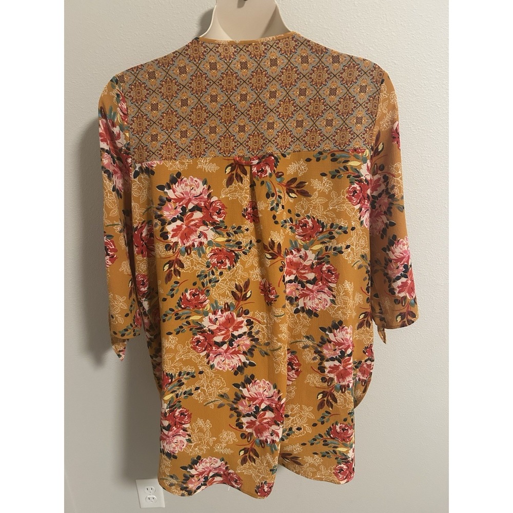 Anthropologie Fig and Flower Tunic Blouse~Plus 2XL~ Floral Boho Peasant Cottage - Picture 6 of 16